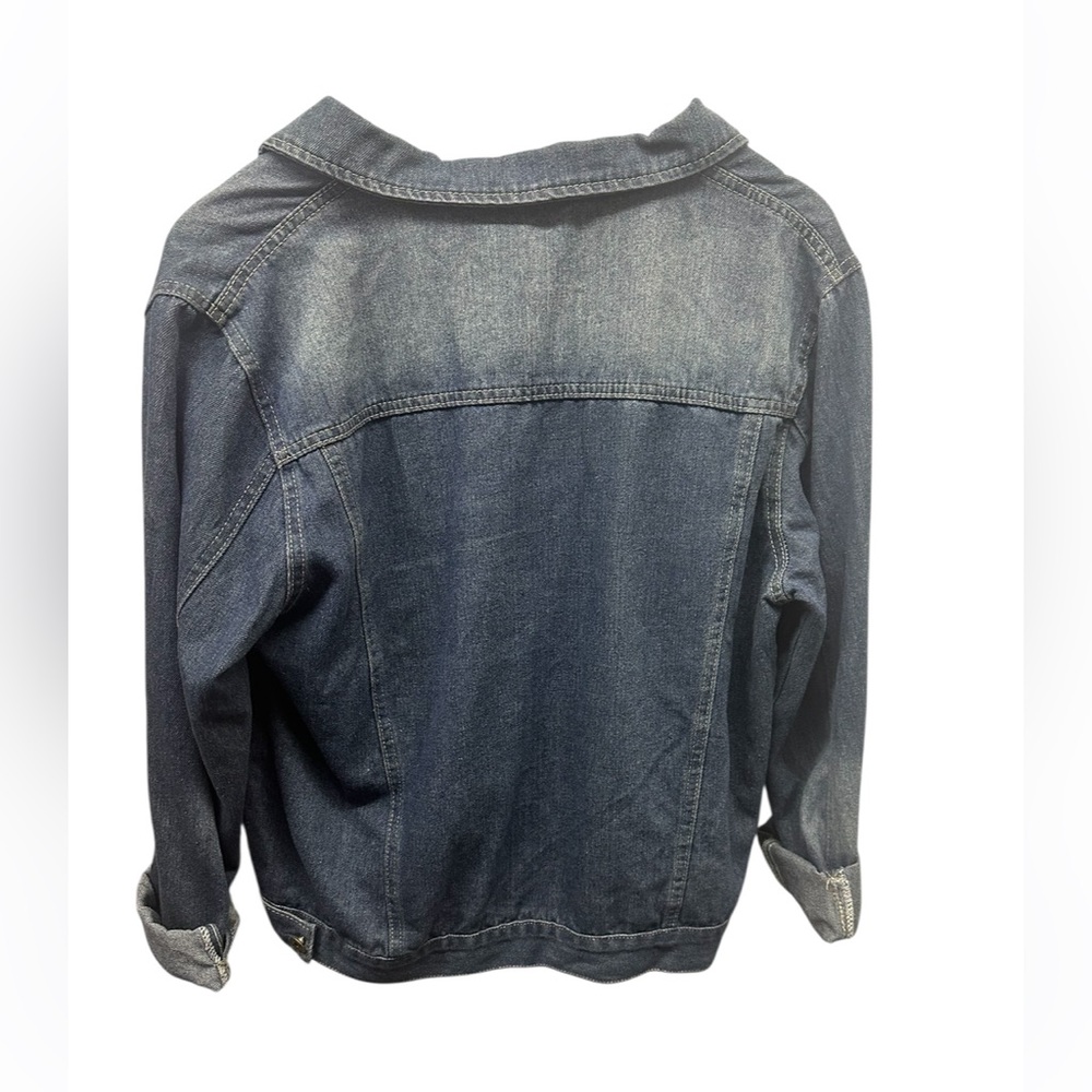 L/XL. NWT. Sacred Threads Dark Blue Jean Jacket. BL/RD12 - Picture 2 of 2